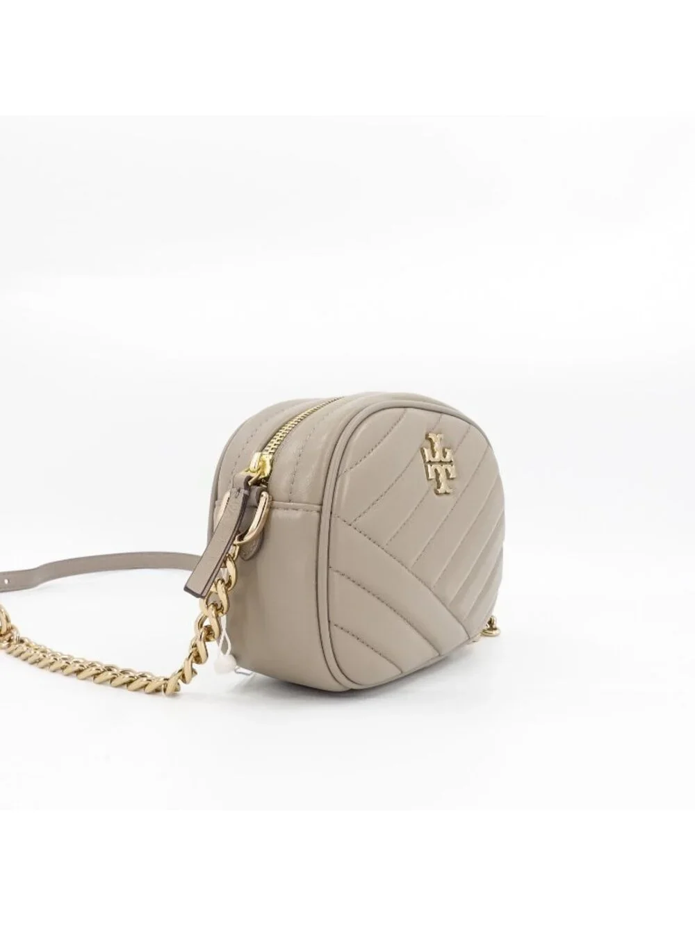 Tory Burch Kira Chevron Small Camera Crossbody Bag Classic Taupe OS